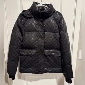 Women's Michael Kors Monogram Puffer Winter Jacket Small